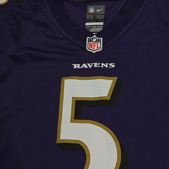 NWT Baltimore Ravens Joe Flacco Purple Nike NFL Vintage Jersey Boys L 14-16 - Picture 4 of 16